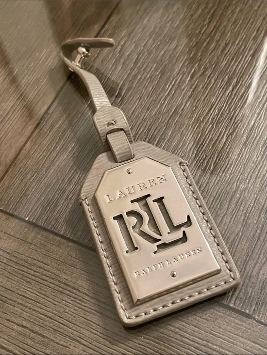 Lauren Ralph Lauren Grey & Silver Replacement Handbag Logo Hangtag - Bag Charm