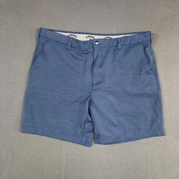 Callaway Golf Shorts Mens 40 Blue Heathered Performance Stretch Flat Front