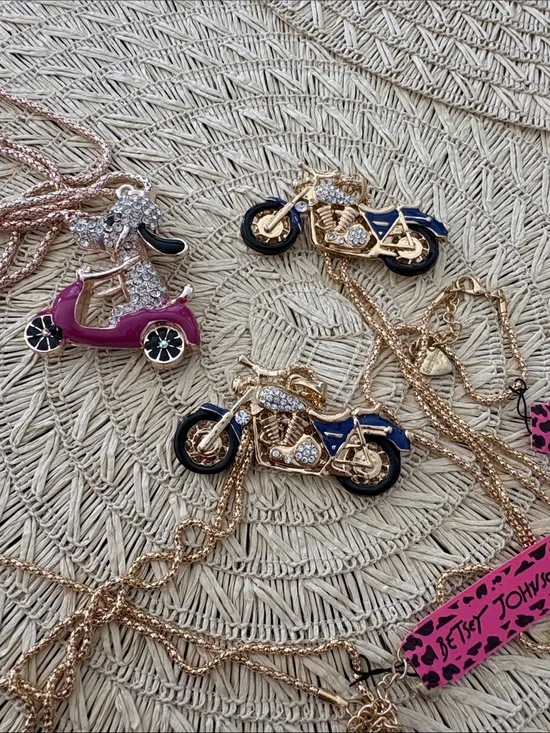 3 Necklaces with Betsey Johnson tags