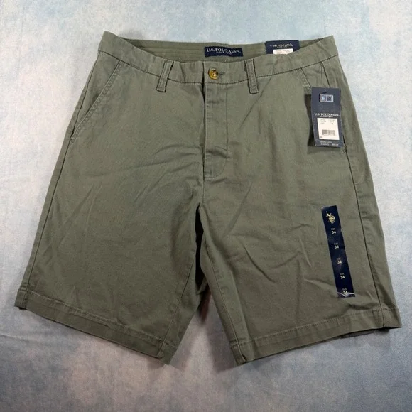U.S. Polo Assn. Mason Shorts Mens 34 Green NWT Stretch Chino Casual MSRP $50