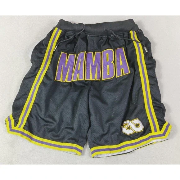 Just Don Mamba Shorts‎ Mens Large Black Basketball Mesh Snake Logo Athletic