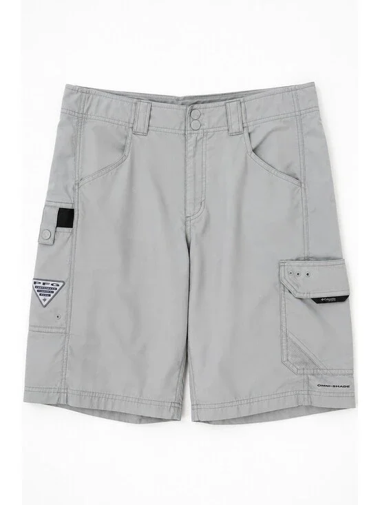 Columbia PFG Omni-Shade Men's 32 Gray Cargo Fishing Hiking Utility Shorts