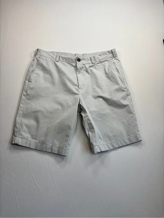 Brooks Brothers 346 Men’s W36 Gray Chino Shorts 100% Cotton Flat Front 10.5 Inch