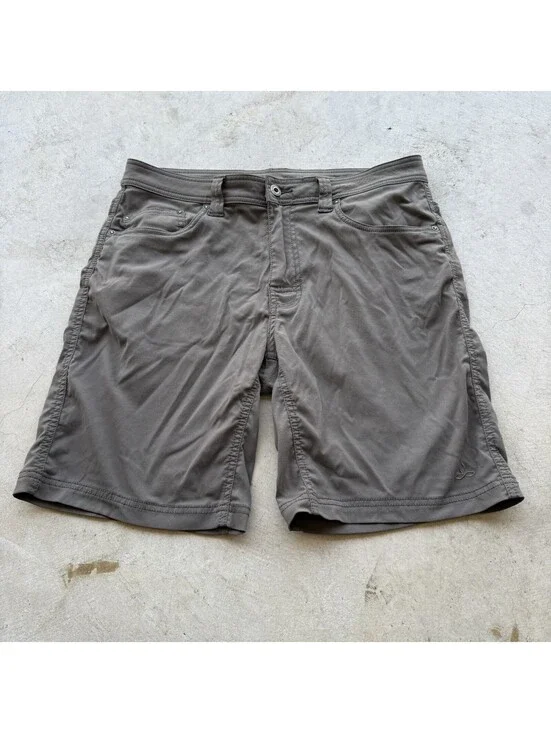 prAna Shorts Mens 33x9 Brown 5 Pocket Casual Hiking Outdoor Performance