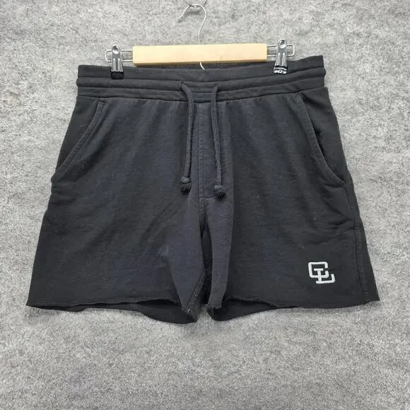 Clifford Lenox Sweat Shorts Mens XL Black Fleece 5 Inseam Pockets Drawstring