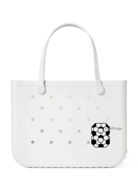 Soccer Number Charm for Bogg Bag, Plastic Keychain Accessory for Beach Tote,