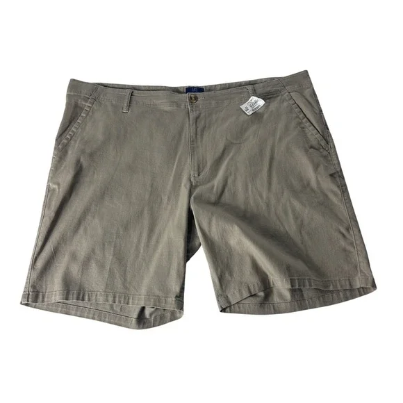 George‎ Mens Gray Chino Shorts Size 42 Solid Cotton Stretch GE16100133535