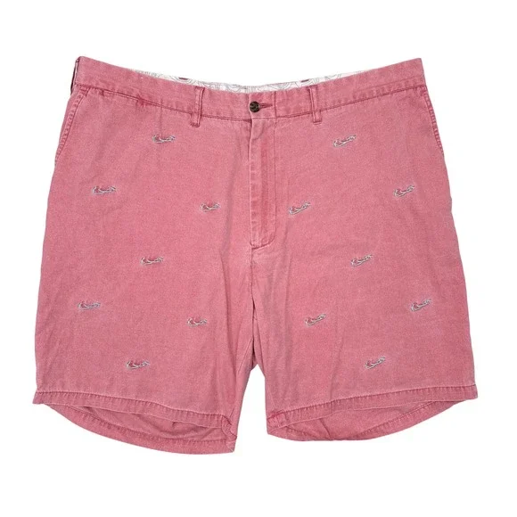 Castaway Clothing Shorts Mens Size 44 Salmon Pink Preppy Printed Nantucket Red