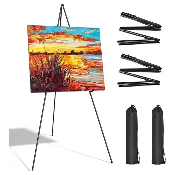 SunyesYoon Display Silver‎ Easel Stand - Artist Instant Tripod 2 Pack Foldable