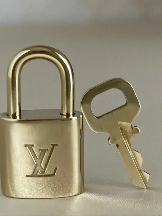 Louis Vuitton Gold Padlock and Key Charm