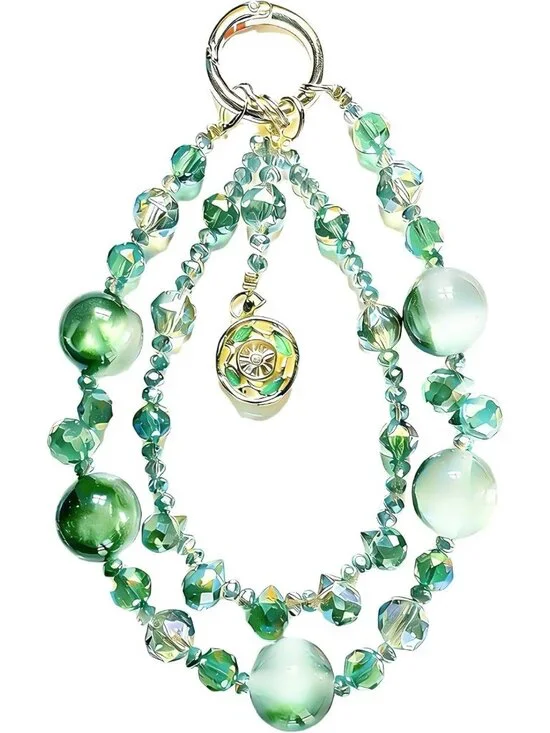 Sparkling Handmade Beaded Keychain | Multi-Style Acrylic & Glass Beads | Bag
