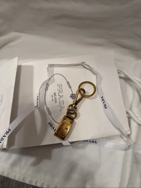 Prada Brass-Tone Logo Key