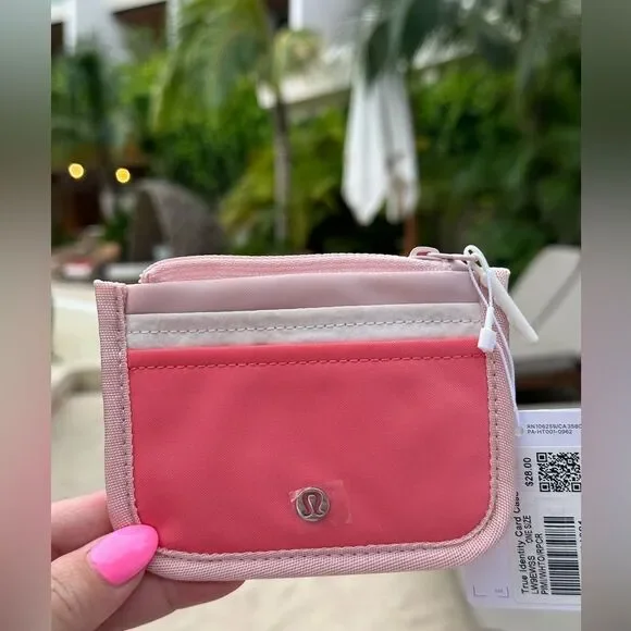 Lululemon True Identity Card Case Pink Mist/White‎ Opal/Raspberry Cream NWT