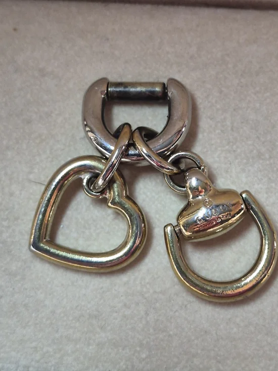 Gucci Gold-Tone Heart Double Horse Bit Charm