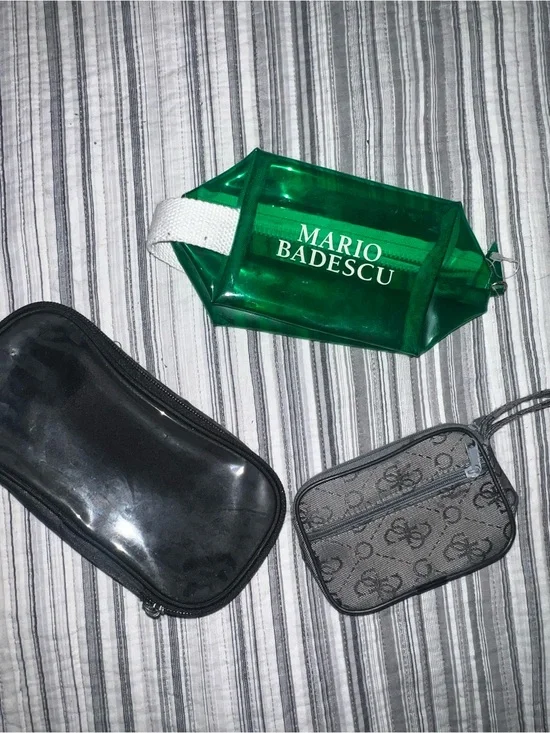 Mario Badescu Green Transparent Pouch and extras
