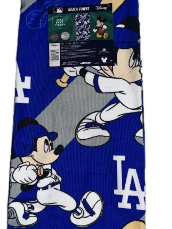 Disney Blue, White & Gray  Mickey Dodgers thick Beach Towel 36X72