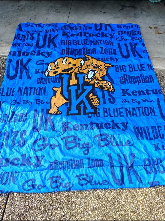 University of Kentucky Blue Comforter Blanket - Blue/Gold 84x84 Vintage