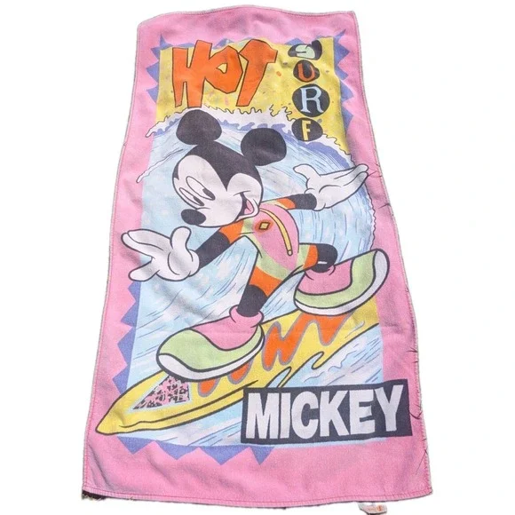 Vintage Disney Mickey Mouse Hot Surf Beach Bath Towel Jay Franco 54