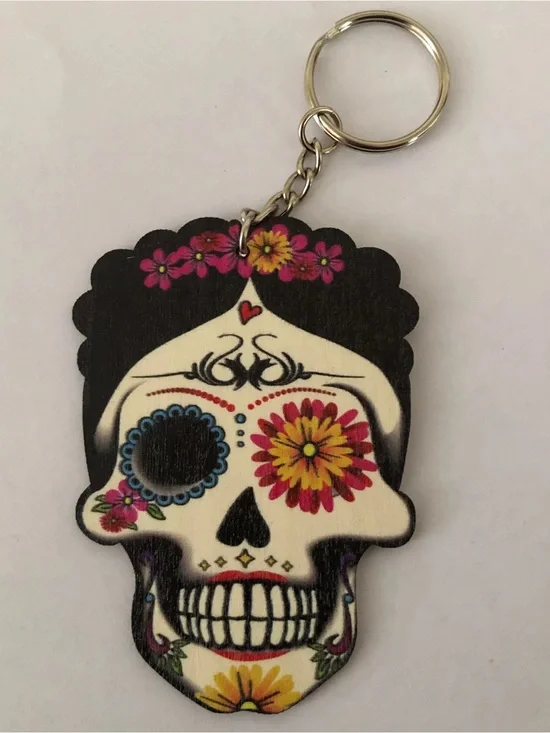 Día de Muertos Mexican skull Calavera keychain SKU543