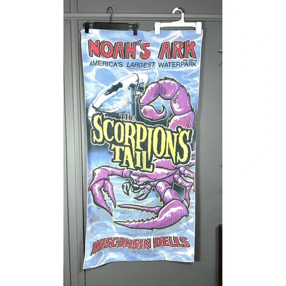 Vintage Noah's Ark‎ Beach towel Scorpions Tail Amusement Waterpark Towel