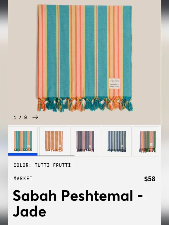 Sabah  Peshtemal Jade Set Of 2Towels