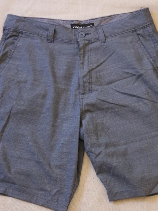 O'Neill Men's Size 34 Blue Chambray Flat Front Chino Walk Shorts Casual Preppy