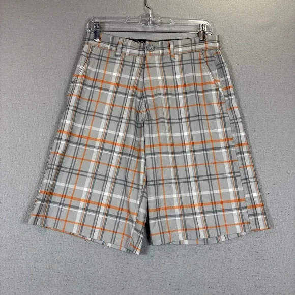 MEN'S OP flex 4 Way Stretch OP‎ Flex Ocean Pacific Shorts size 28 Gray Plaid