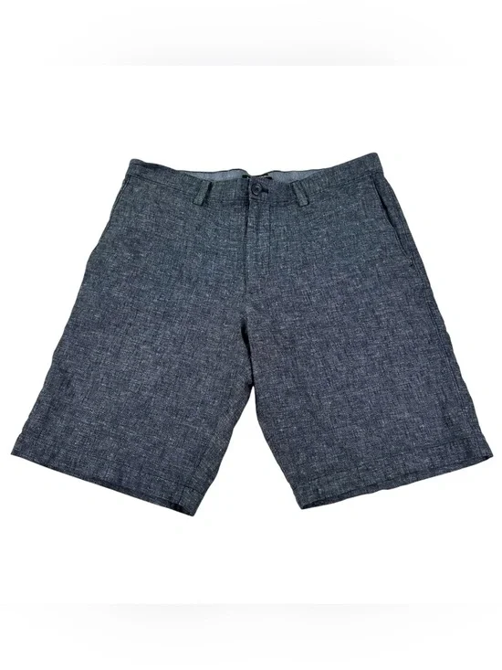 Banana Republic Linen Chambray City Shorts Men’s 34 Dark Indigo Chino Preppy