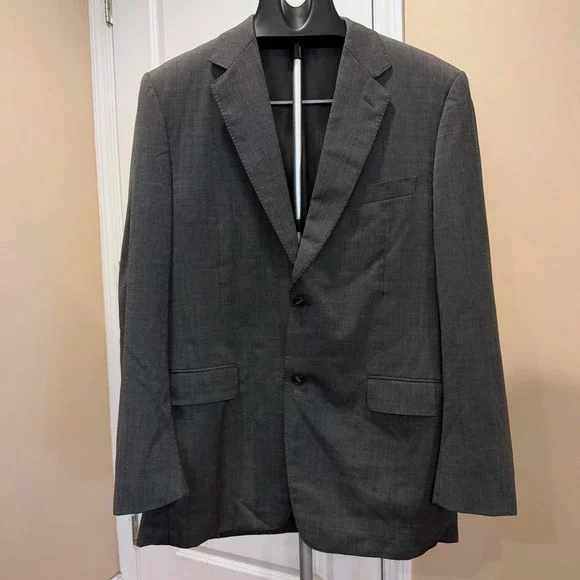 Canali Blazer 42L Gray 100% Virgin Wool Woolmark Sport Coat Made In Italy Cupro