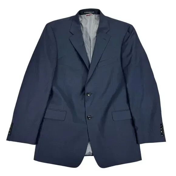 Tommy Hilfiger Mens Modern Fit TH Flex Stretch Sport Coat Blue 40R