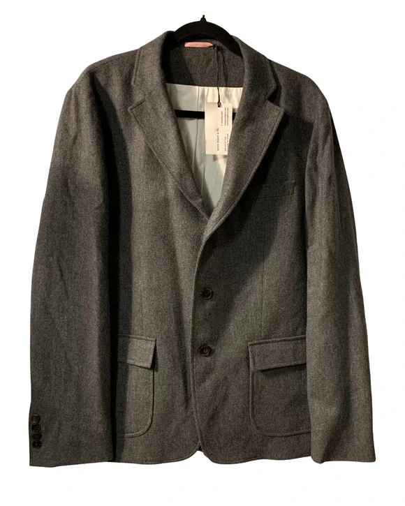 Apolis Global Citizen Mens Wool Blend Blazer Size L NEW Gray Patch Pockets