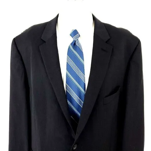 Pronto Uomo Platinum Wool 2 Button Blazer 48L Blue‎ Tagged 50L