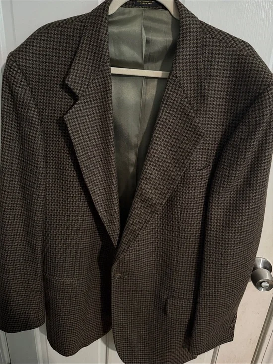 Oscar de la Renta Brown Houndstooth Sport Coat