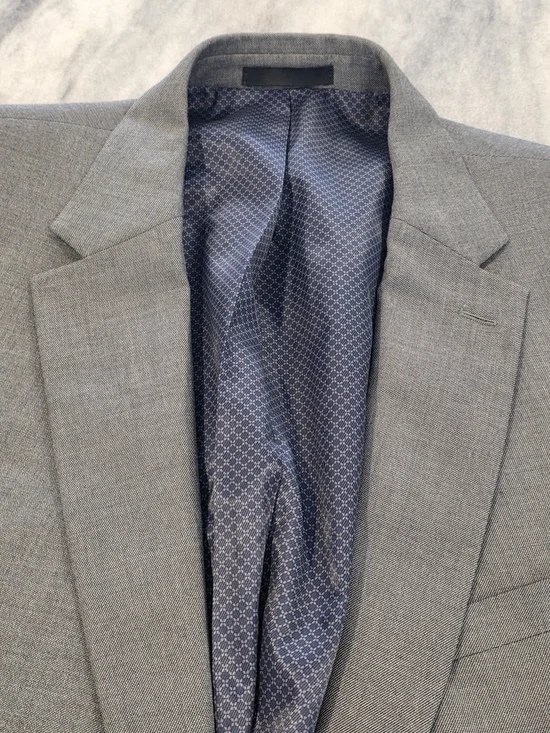 48R Men's Van Heusen Cool Flex Slim Fit Blazer Gray 2 Button Sport Coat