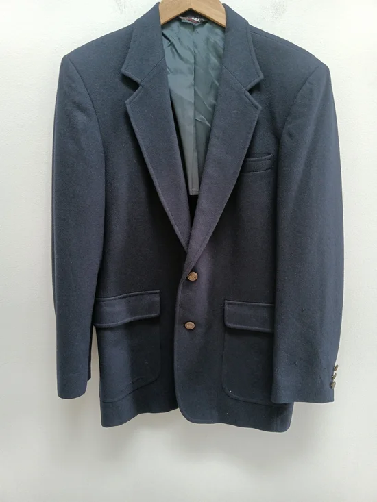 John Peel LTD Men's  Navy Blue 100% Wool Sport Coat Blazer Size 40L