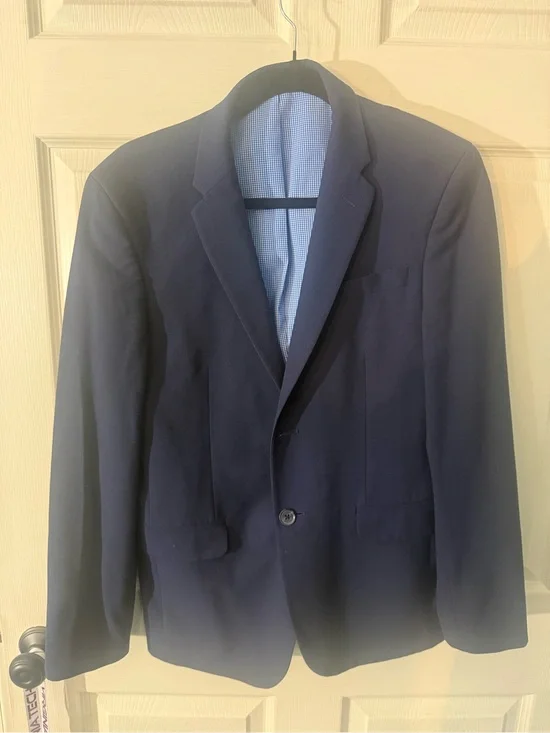 Egara Navy Blue Men's Sport Coat - Single-Breasted Blazer