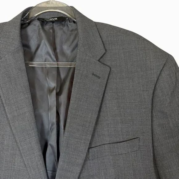 Jos A Bank 48L Gray Hopsack 100% Wool Mens Blazer Suit Jacker Sport Coat