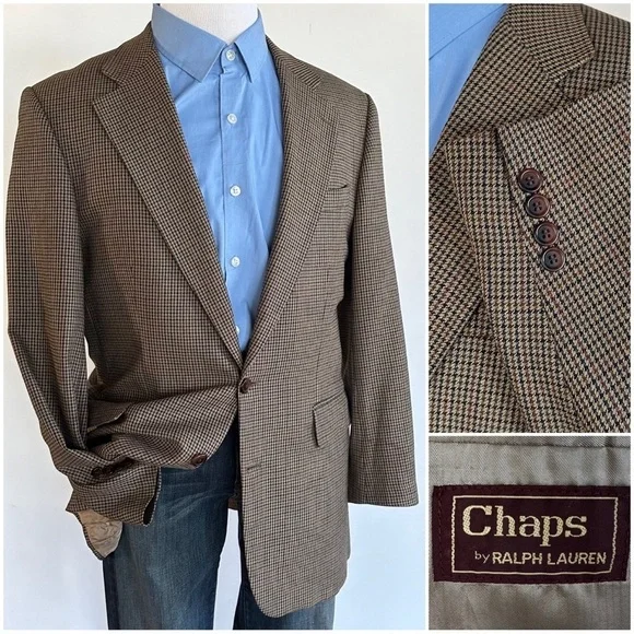 Vintage Chaps Ralph Lauren Men's Blazer Sport Coat Two Button Sports Jacket 42T