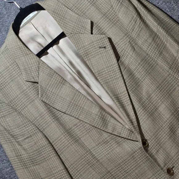 Boss Hugo‎ Boss Corleone Men Size 40S Linen Two Button Sport Coat Windowpane