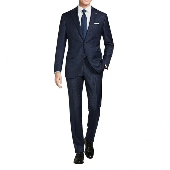 NWT Daniel Cremieux 2-Piece Navy‎ Blue 100% Wool Suit Size 44x38L Office Formal