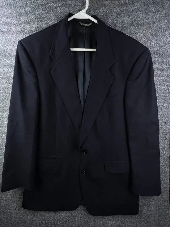 Christian Dior Monsieur Mens Sport Coat Blazer Two Button Jacket Navy Blue 42R