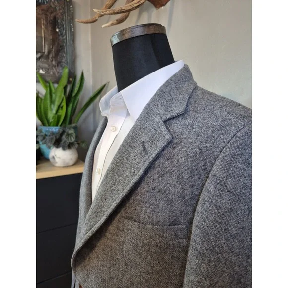 Palm Beach Mens Wool Sports Coat 41S Gray Vintage Made in USA 2 Button V604