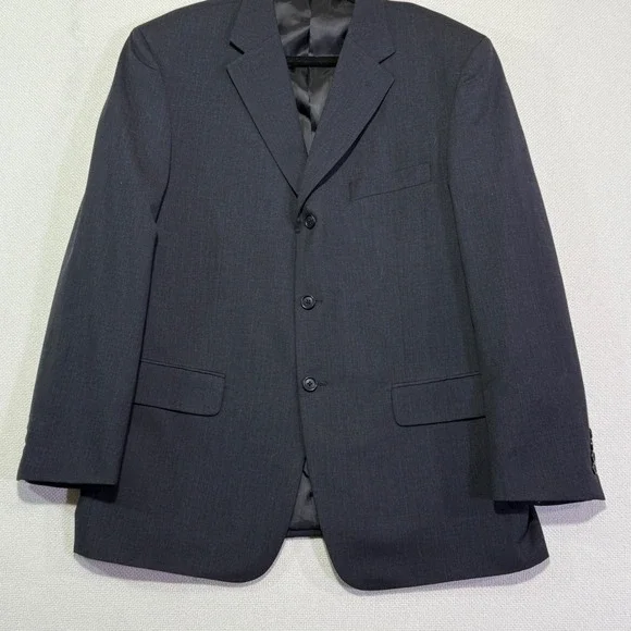VERSINI‎ Men's 44R Charcoal Grey 100% Wool Blazer Suit Jacket Made in Vietnam