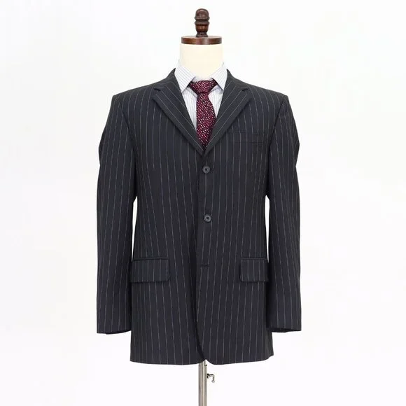 Banana Republic 42R Navy Striped 3-Button Sport Coat Blazer Jacket V702