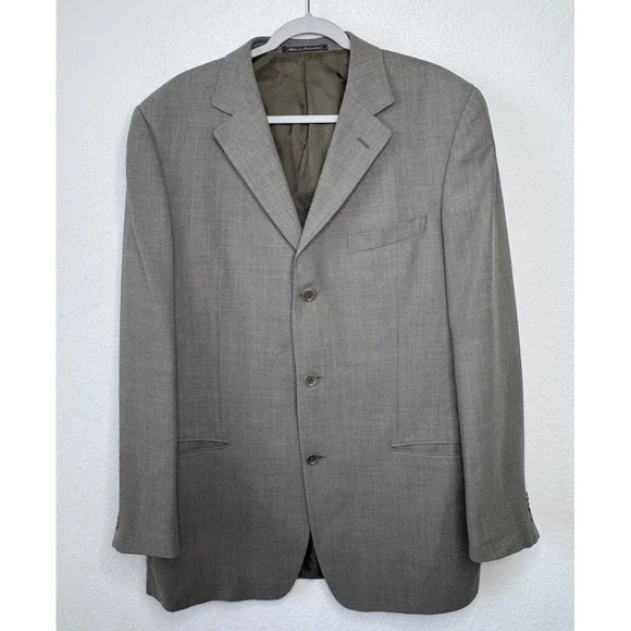 Ermenegildo Zegna 100% Wool Blazer Men's 44R Green Made‎ in Switzerland Luxury