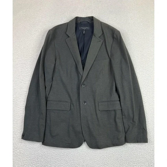 rag & bone Blazer Mens 38 Gray Two Button‎ Sport Coat Double Vent Made USA Lined