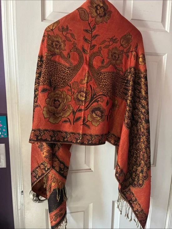 REVERSIBLE SILK BLEND PASHMINA