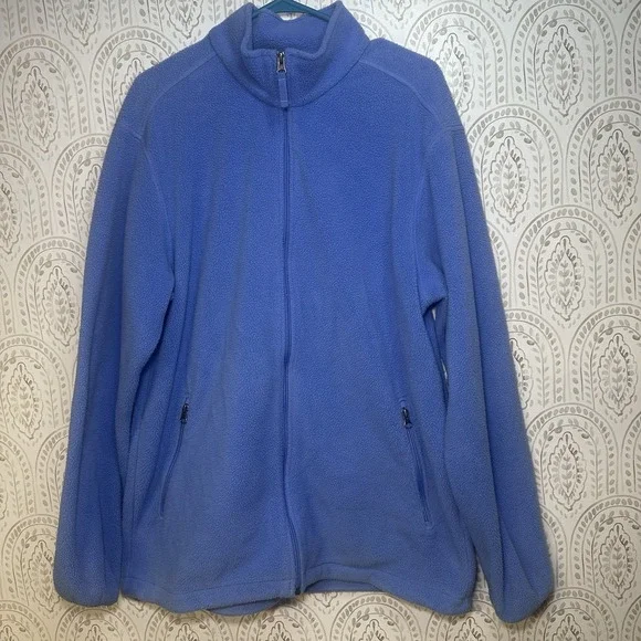 Mens Lands End Fleece  Polartec Aircore 200 Fleece Jacket Blue Size L 42-44 Tall