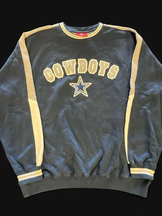 Vintage Retro 90s Y2K Dallas Cowboys Spellout Crewneck Sweatshirt Mens Large