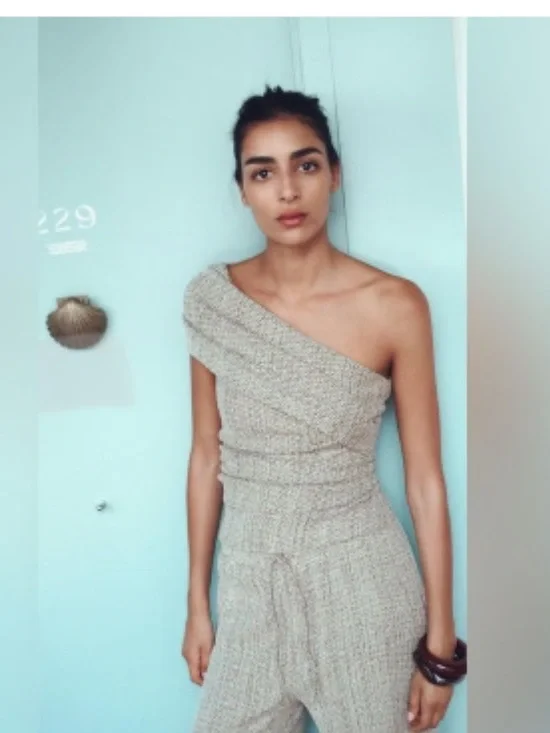 Zara Knit Beige/Brown Set S (top)